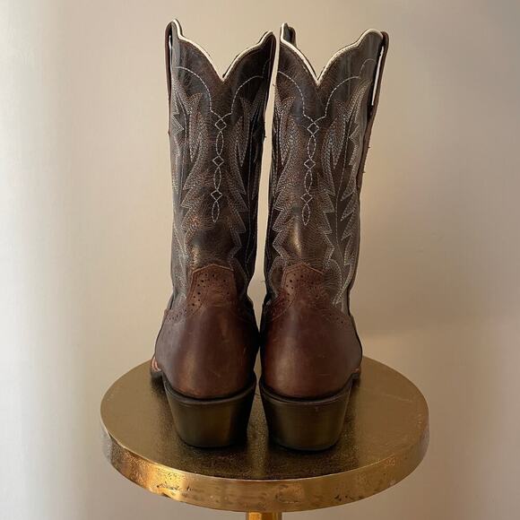 JB Dillon Reserve 9.5B Leather Cowboy Boots | Brown, Handmade in Mexico - Picture 11 of 11